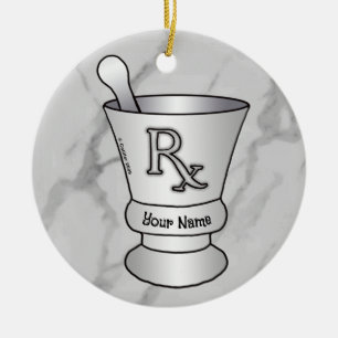 Mortar and Pestle Ceramic Ornament