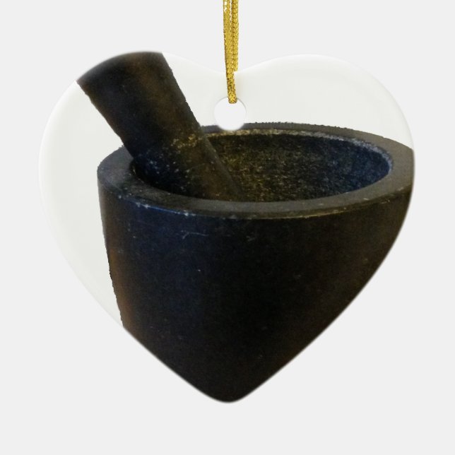 Mortar and Pestle Ceramic Tree Decoration (Front)