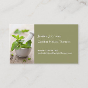 Mortar and Pestle Holistic Therapy Business Card