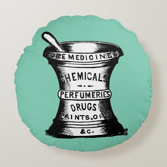 Mortar And Pestle Round Cushion (Front)