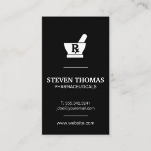Mortar and Pestle RX Symbol Business Card