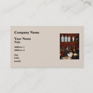 Mortar and Pestles in Drug Store Business Card
