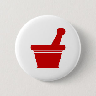 Mortar & Pestle 6 Cm Round Badge