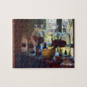 Mortar, Pestle and Bottles by Window Jigsaw Puzzle