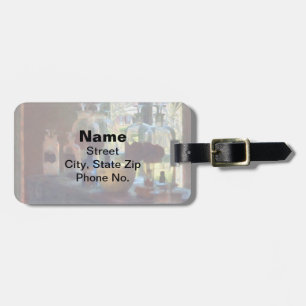 Mortar, Pestle and Bottles by Window Luggage Tag