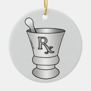 Mortar Pestle Ceramic Tree Decoration