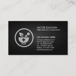 Mortar Pestle Herbal Medicine Herbs Business Card