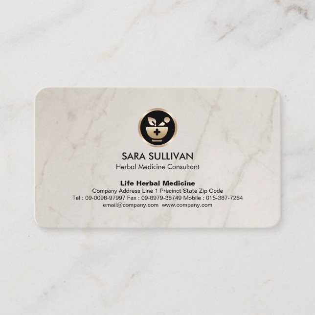 Mortar Pestle Herbal Medicine Homaeopathy Business Card (Front)