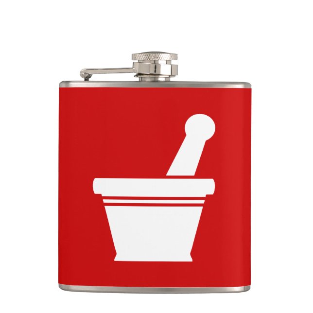 Mortar & Pestle Hip Flask (Front)