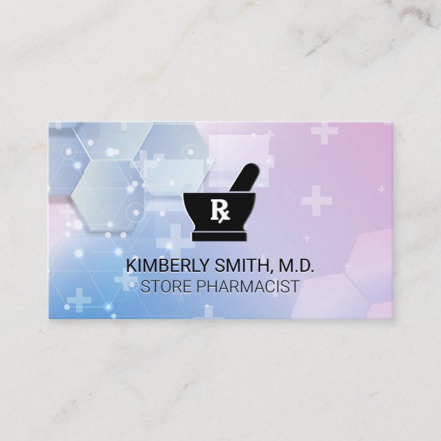 Mortar Pestle Logo | Pharmacist | Health Medicine Business Card (Front)