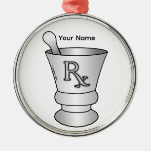 Mortar Pestle Metal Ornament