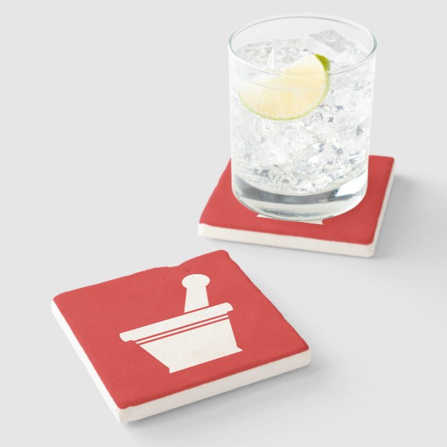 Mortar & Pestle Stone Coaster (Side)