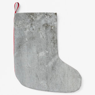 Mortar wall aged grey white black small christmas stocking