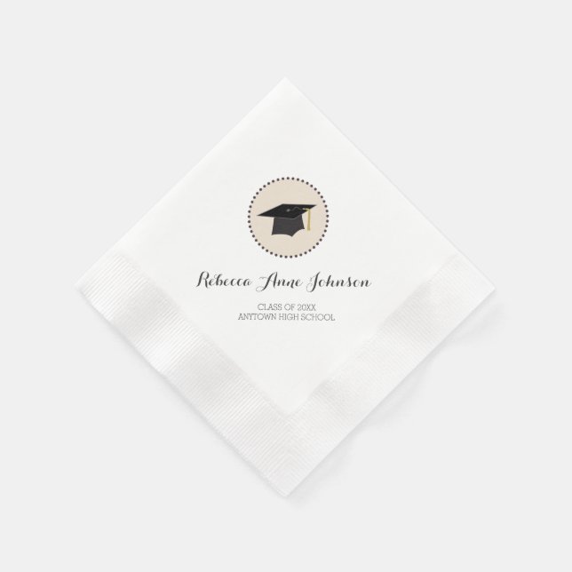 Mortarboard Customisable Graduation Napkin (Corner)