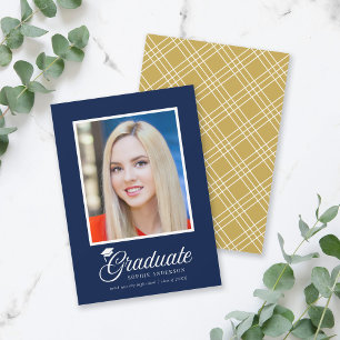 Mortarboard Script Editable Colours Photo Graduate