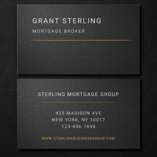 Mortgage Broker Black Professional  Business Card