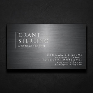 Mortgage Broker Metallic Professional Business Card