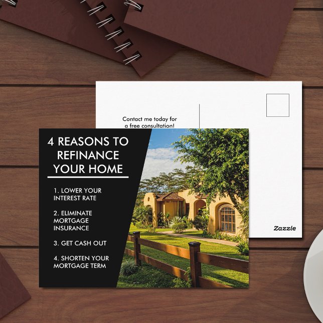 Mortgage Company Marketing 4 Reasons to Refinance  Postcard (Creator Uploaded)