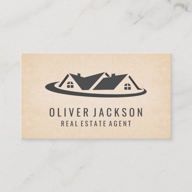 Mortgage House Real Estate logo Business Card (Front)