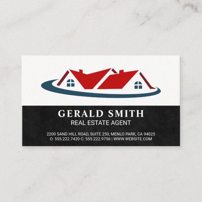Mortgage House Real Estate logo Business Card (Front)
