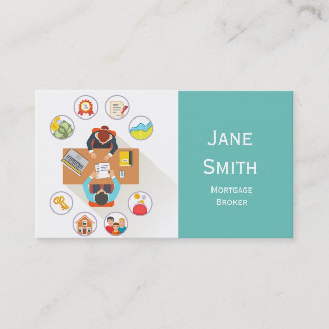 Mortgage Services, Mortgage Broker Bank services Business Card (Front)