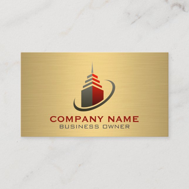 Mortgage Sky Scraper Building Icon Business Card (Front)