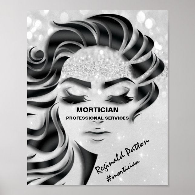 Mortician Studio Eyelash Silver Grey Thank Poster (Front)