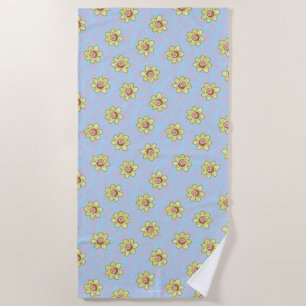 Morty Flower Pattern Beach Towel
