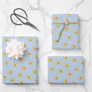 Morty Flower Pattern Wrapping Paper Sheet