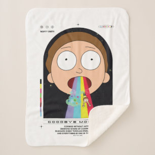 Morty Goodbye Moonmen Quote Graphic Sherpa Blanket