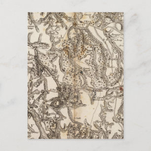 Morvan Atlas Map Postcard