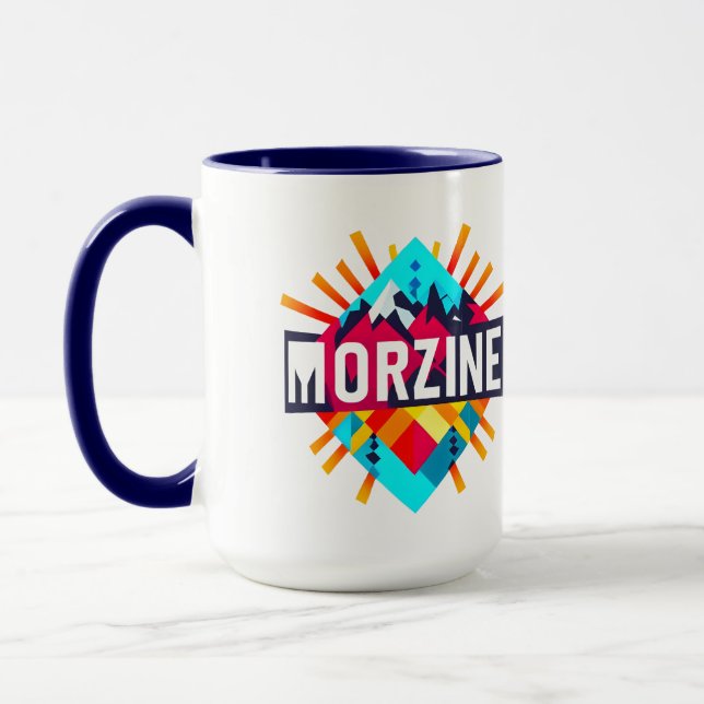 Morzine Alpine Mountain Two-Tone Coffee Mug (Left)