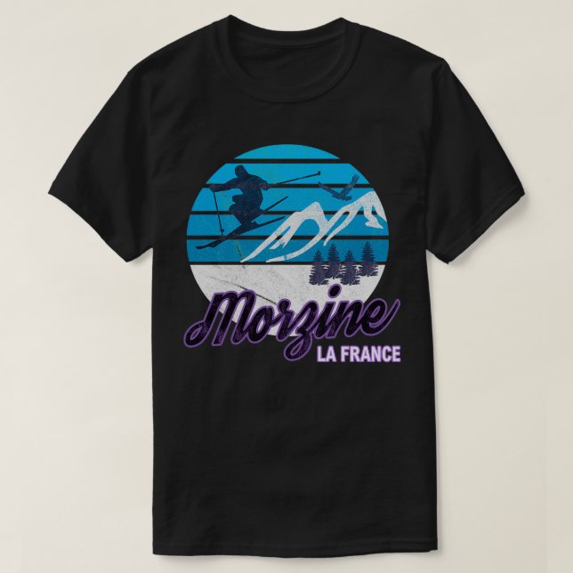 Morzine France French Alps Ski Resort Snowboarding T-Shirt (Design Front)