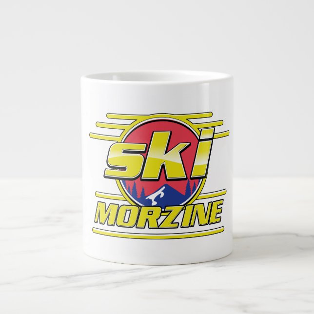 Morzine France Ski 80s logo Large Coffee Mug (Front)