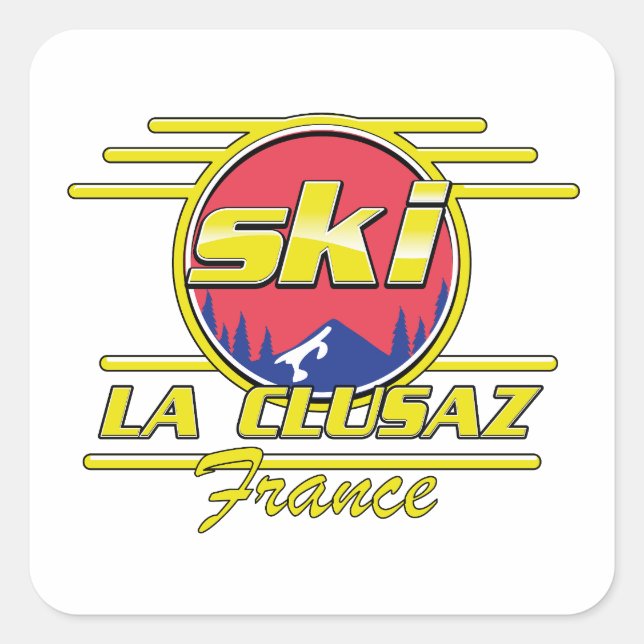Morzine France Ski 80s logo Square Sticker (Front)