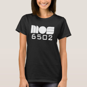 MOS 6502 CPU Retro Gaming Gamer White Text T-Shirt
