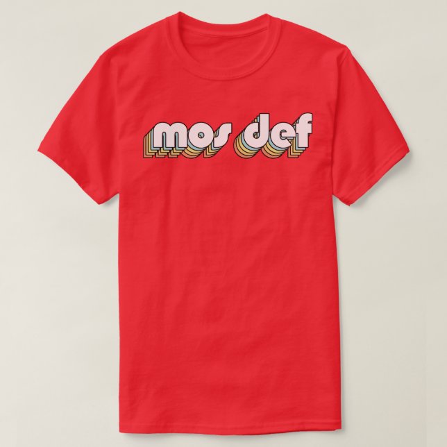 Mos Def Retro Rainbow Typography Faded Style T-Shirt (Design Front)