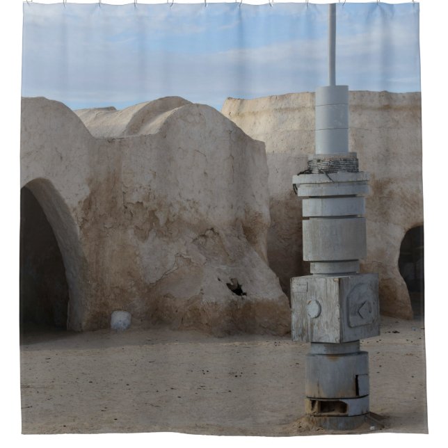 Mos Espa on planet Tatooine. Shower Curtain (Front)