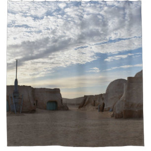 Mos Espa on planet Tatooine. Shower Curtain
