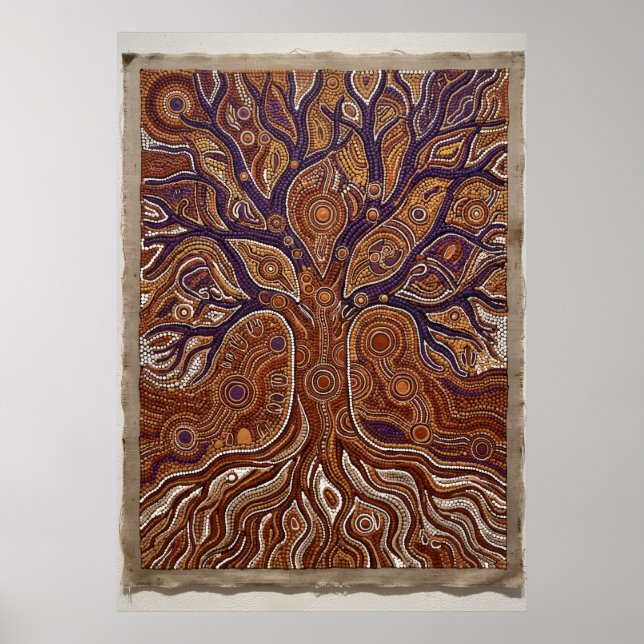 Mosaic Aboriginal Tree of Life Art Print | Amber B (Front)