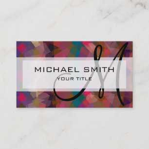 Mosaic Abstract Art Custom Monogram #16 Business Card