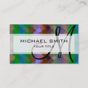 Mosaic Abstract Art Custom Monogram #17 Business Card