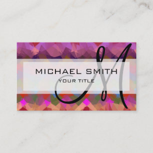Mosaic Abstract Art Custom Monogram #27 Business Card