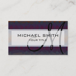 Mosaic Abstract Art Custom Monogram #33 Business Card