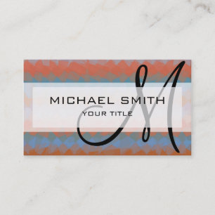 Mosaic Abstract Art Custom Monogram #36 Business Card