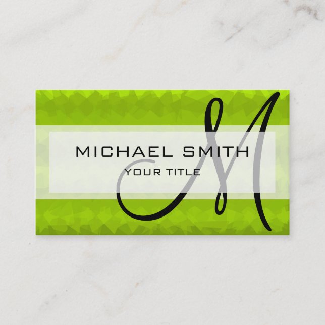 Mosaic Abstract Art Custom Monogram #37 Business Card (Front)