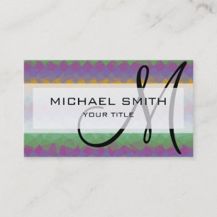 Mosaic Abstract Art Custom Monogram #41 Business Card