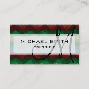Mosaic Abstract Art Custom Monogram #5 Business Card