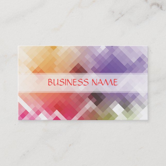 Mosaic Abstract Art | Modern Geometric Pattern 2 Business Card (Front)