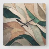 Mosaic Abstract art - Taupe and Emerald